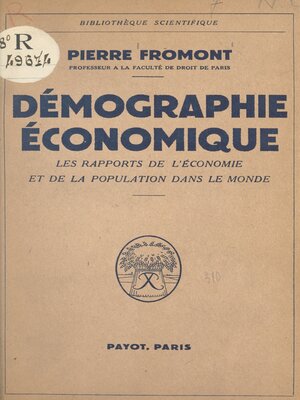 cover image of Démographie économique